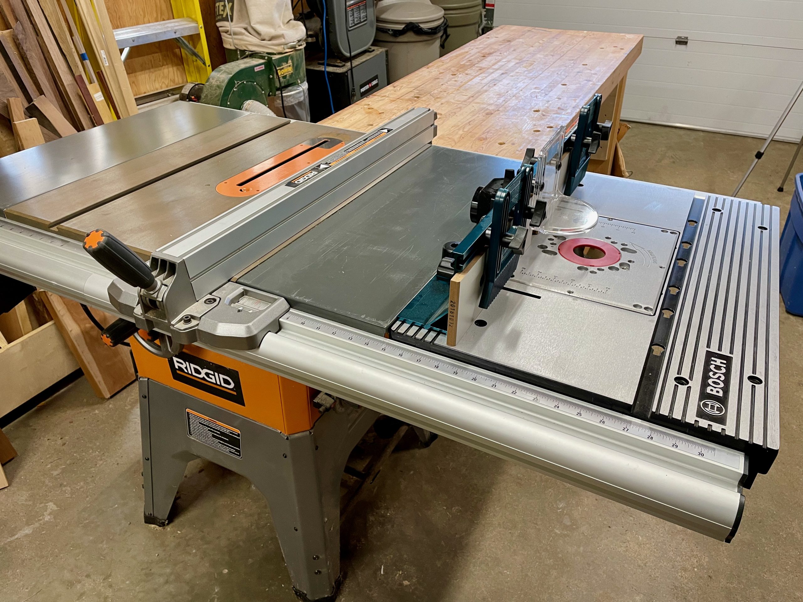 Mounting A Bosch Router Table In A Ridgid Table Saw Mason Woodshop